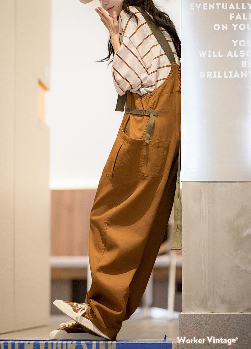 Vintage Casual Worker Style Overalls Jumpsuit