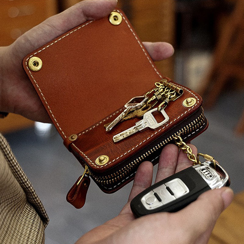Retro Handmade Leather Key Bags Car Key Bags Card Holder