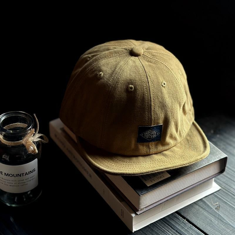 Retro Soft Brimmed Hat Short Brimmed Cap Casual Adjustable Baseball Cap