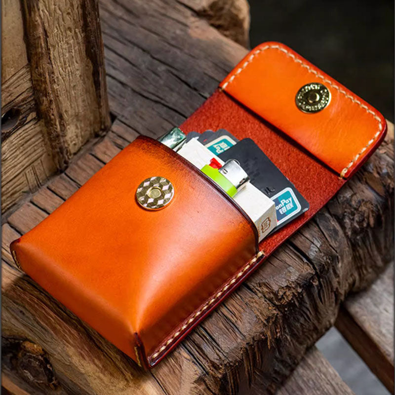 Retro Handmade Tanned Leather Portable Buckle Bag