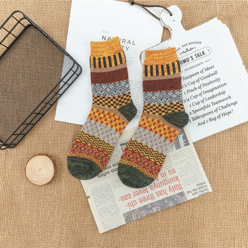 Men's Retro Ethnic Style Wool Socks（5 Pairs)