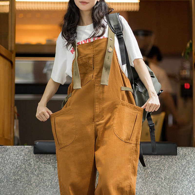 Vintage Casual Worker Style Overalls Jumpsuit