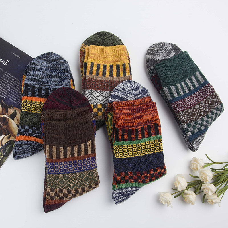 Men's Retro Ethnic Style Wool Socks（5 Pairs)