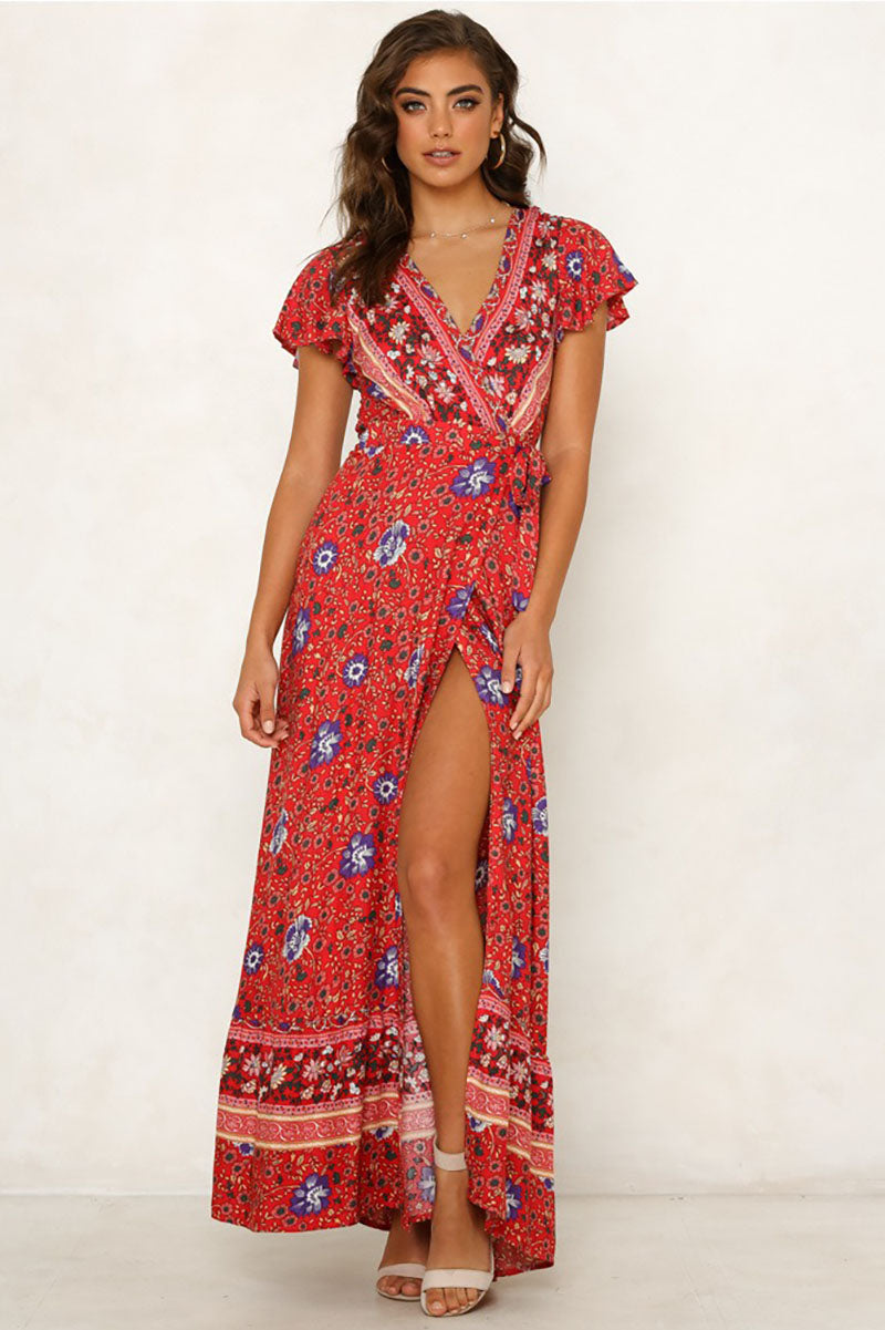 Summer Casual Vacation Sexy Printed Dress