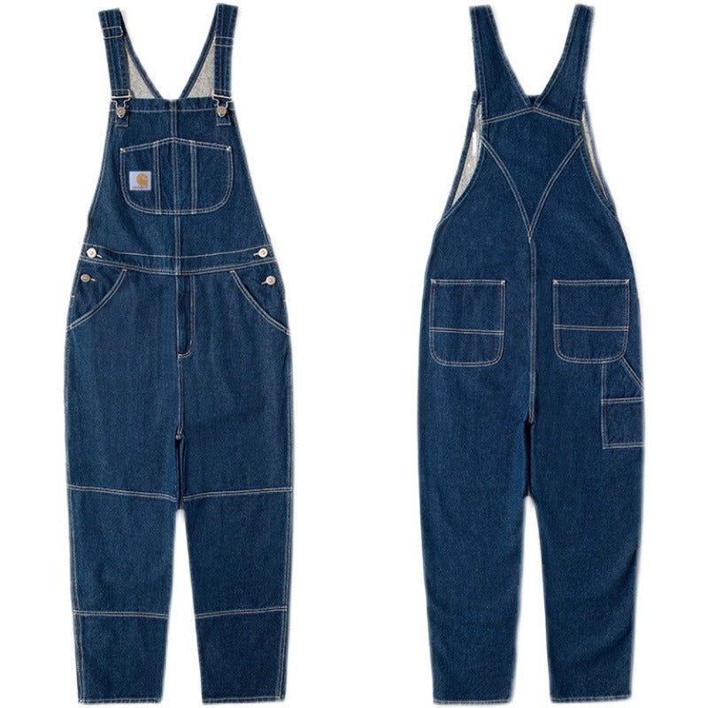 Vintage Casual Worker Style Denim Overalls