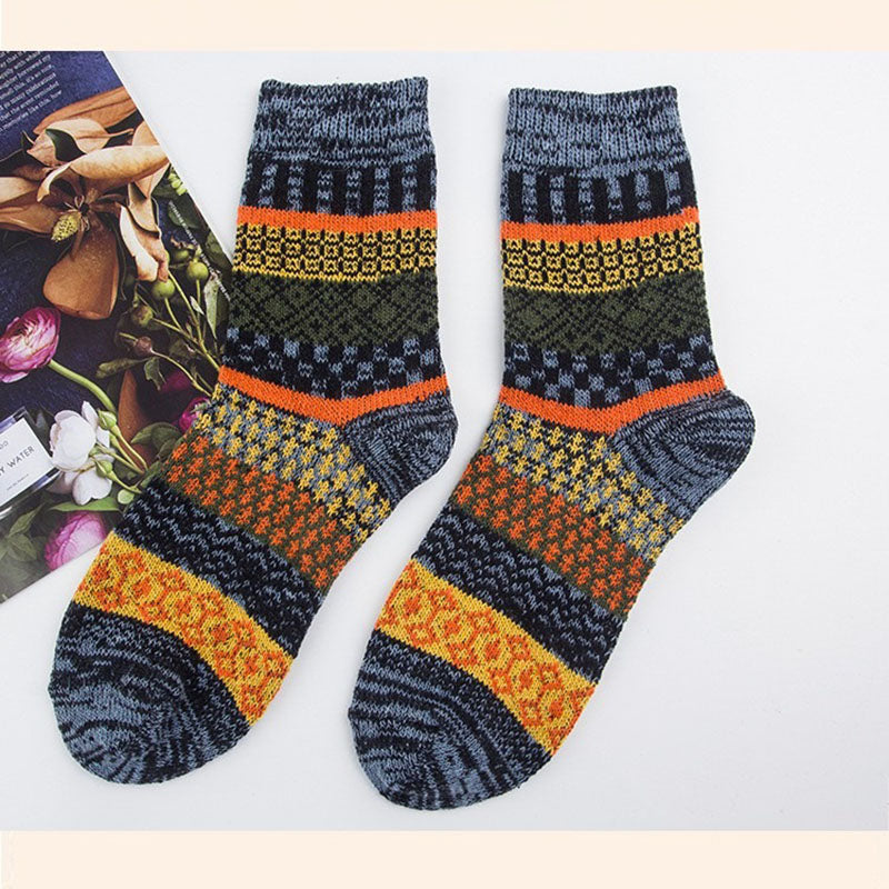 Men's Retro Ethnic Style Wool Socks（5 Pairs)