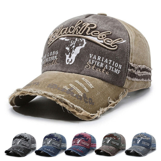 Retro Washed Embroidered Breathable Sun Hat Baseball Cap