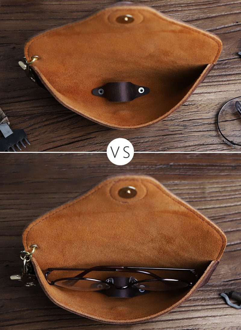 Retro Handmade Leather Glasses Case