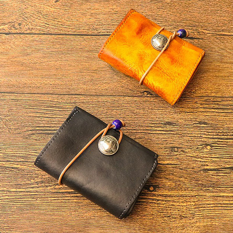 Retro Classic Leather Short Wallet Coins Purse Card Holder