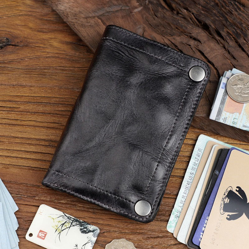 Retro Handmade Genuine Leather Wallet Multi Card Slots Card Holder