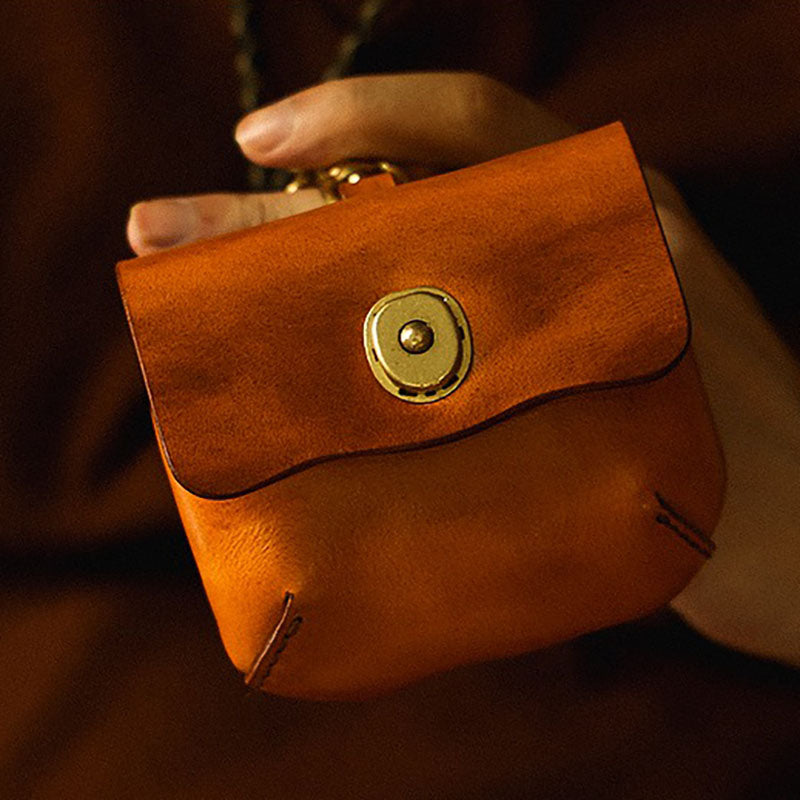 Vintage Handmade Leather Portable Buckle Bag