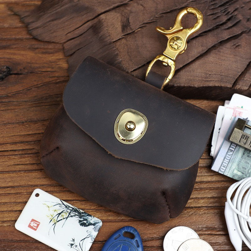 Retro Handmade Genuine Leather Portable Buckle Bag