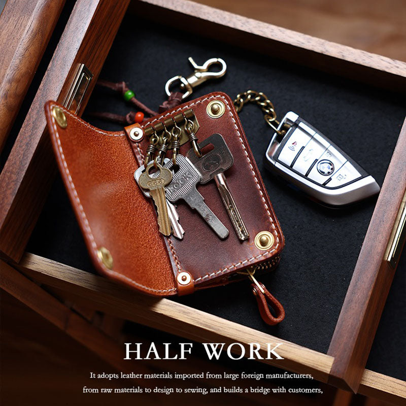 Retro Handmade Leather Key Bags Car Key Bags Card Holder