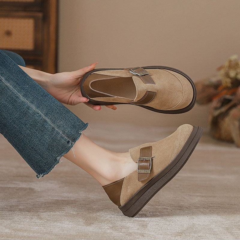 Retro Leather Thick Soles Casual Loafer Shoes