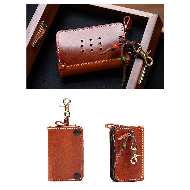 Retro Handmade Leather Key Bags Car Key Bags Card Holder