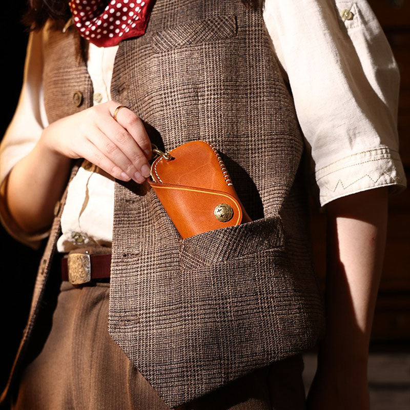 Retro Handmade Leather Glasses Case