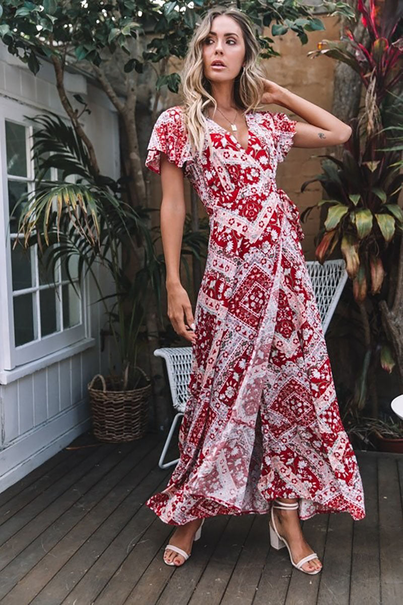 Summer Casual Vacation Sexy Printed Dress