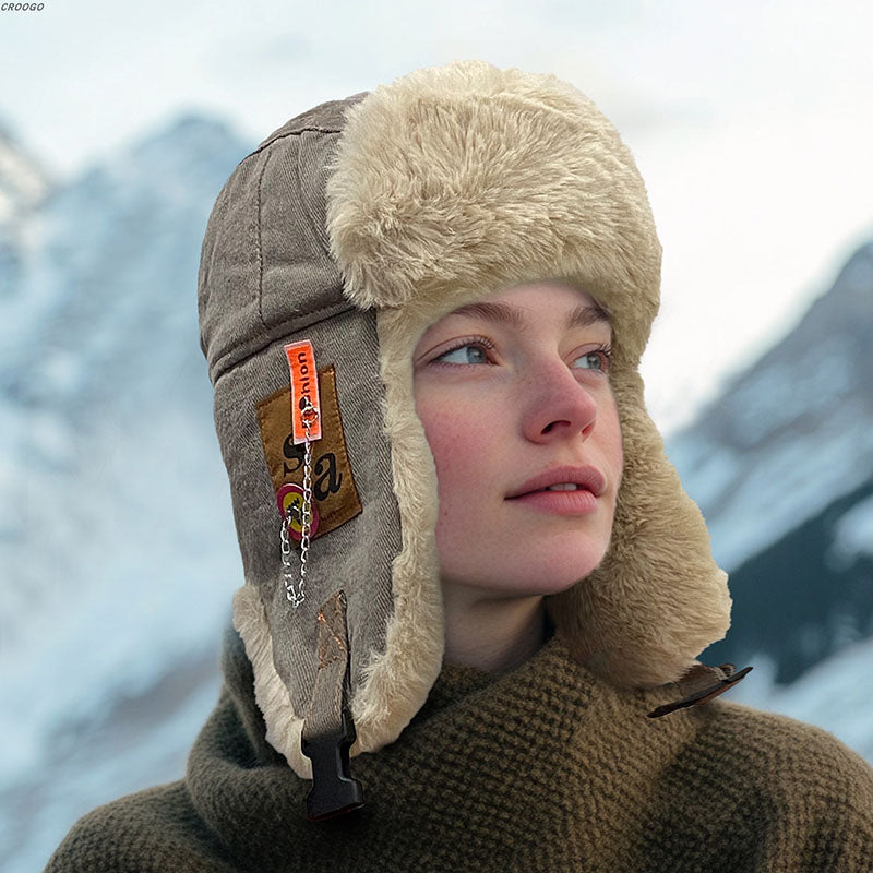 Retro Outdoor Windproof and Warm Hat Aviator Cap