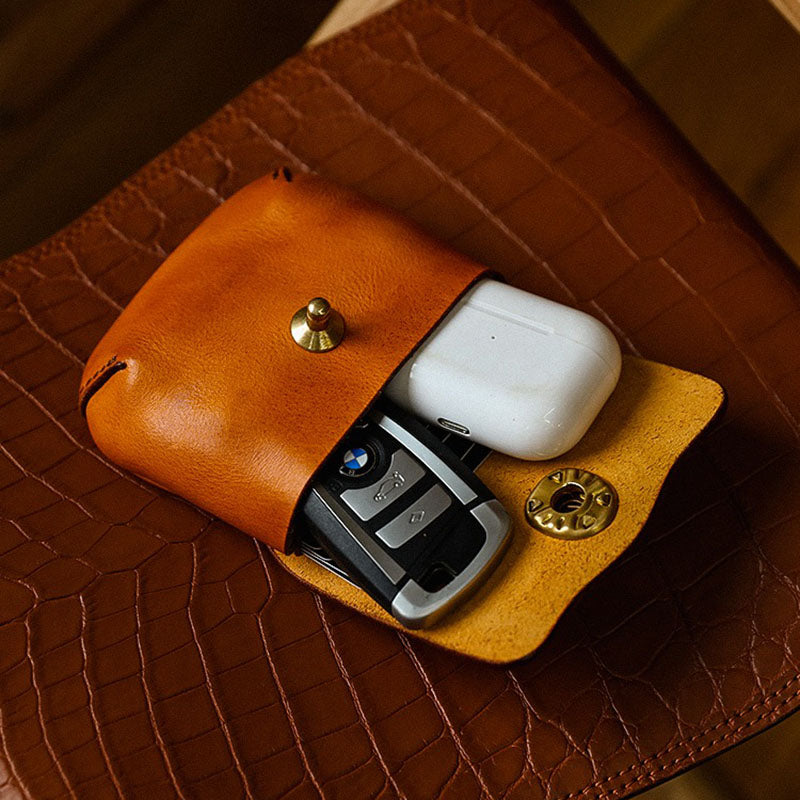 Vintage Handmade Leather Portable Buckle Bag