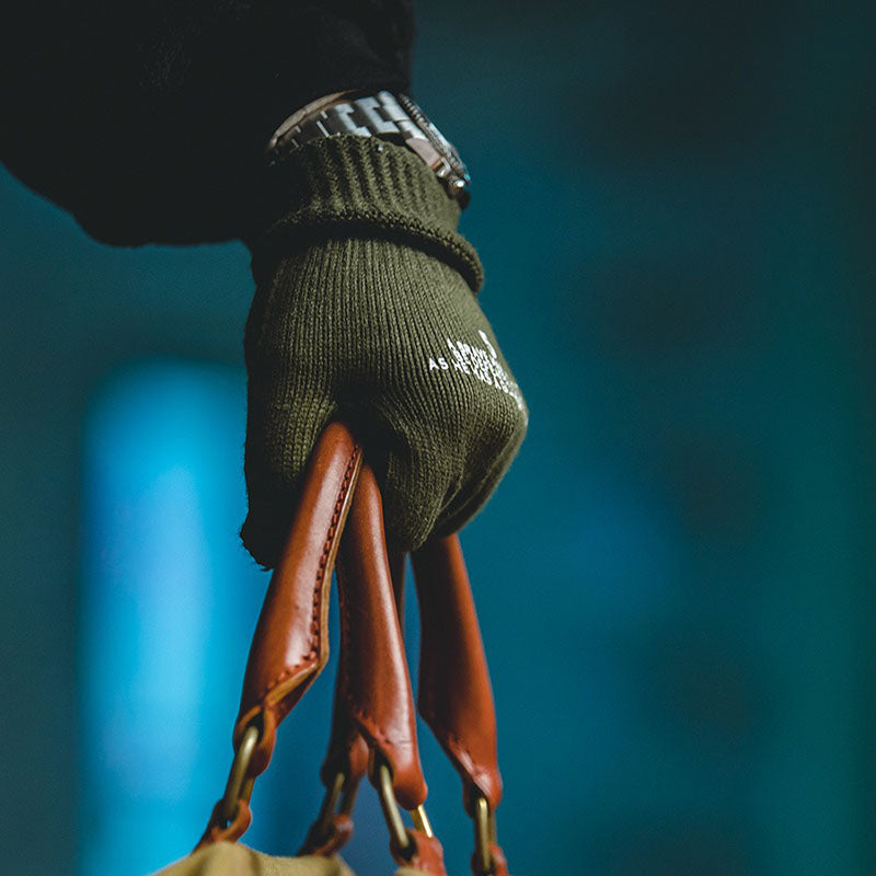 Retro Knitted Print Riding Gloves