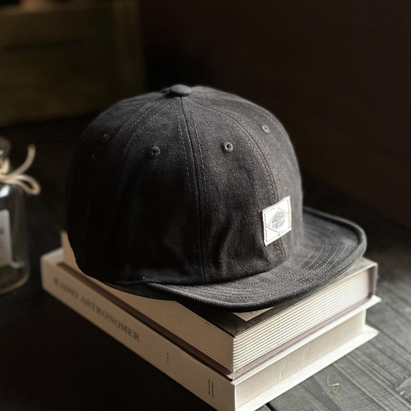 Retro Soft Brimmed Hat Short Brimmed Cap Casual Adjustable Baseball Cap