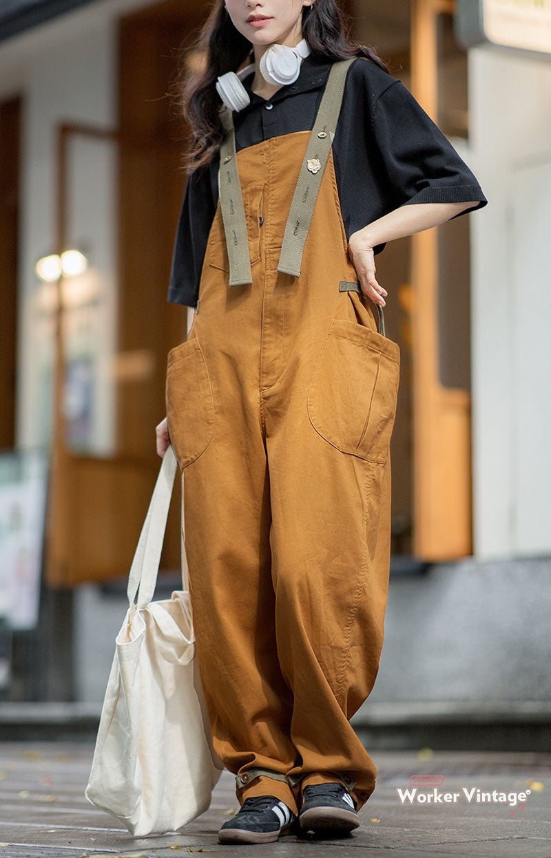 Vintage Casual Worker Style Overalls Jumpsuit