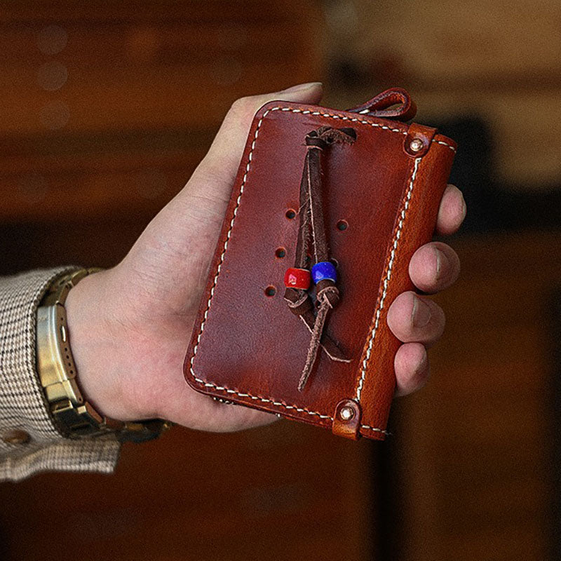 Retro Handmade Leather Key Bags Car Key Bags Card Holder