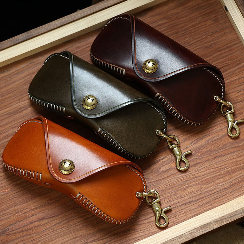 Retro Handmade Leather Glasses Case