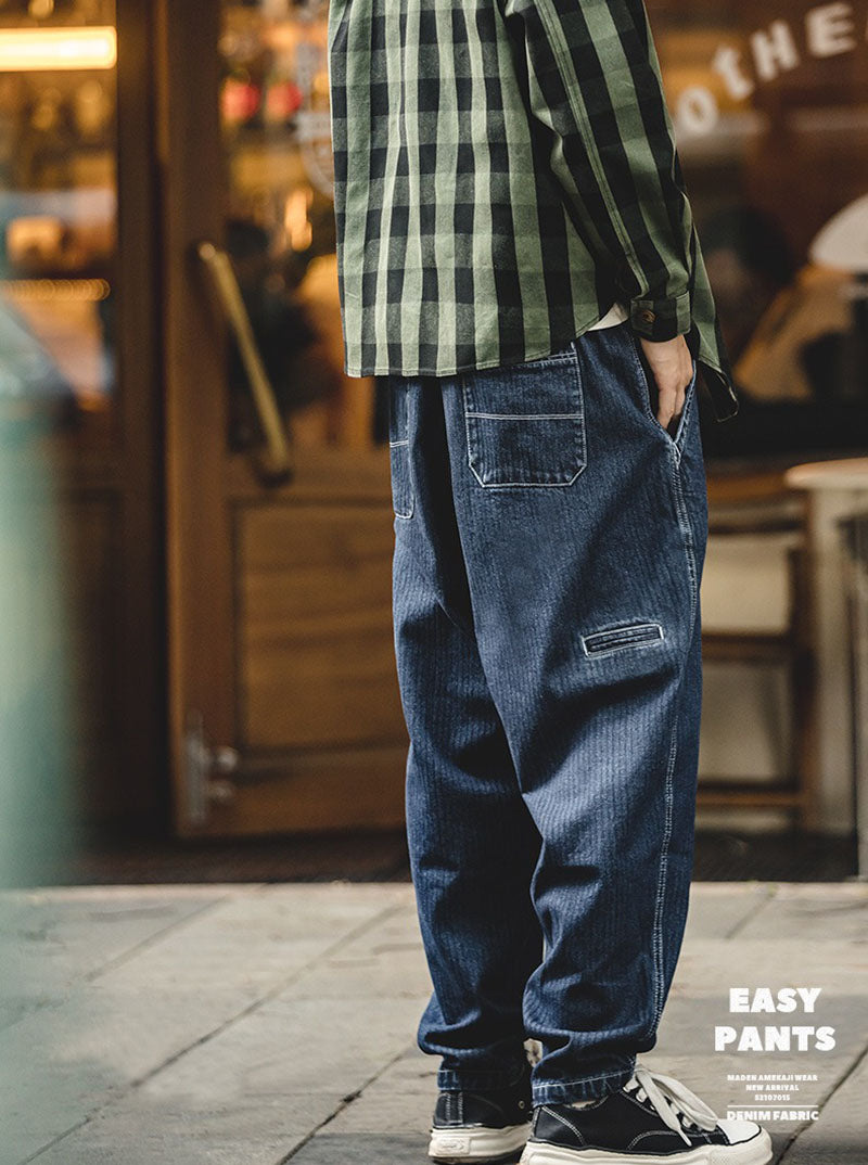 Retro Denim Easy Pants
