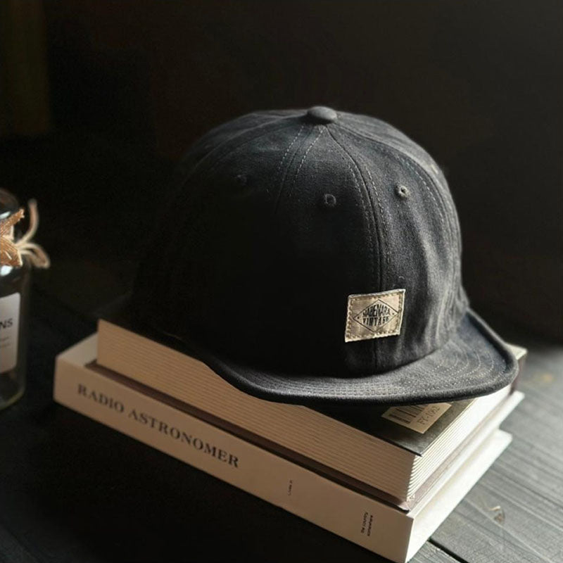 Retro Soft Brimmed Hat Short Brimmed Cap Casual Adjustable Baseball Cap