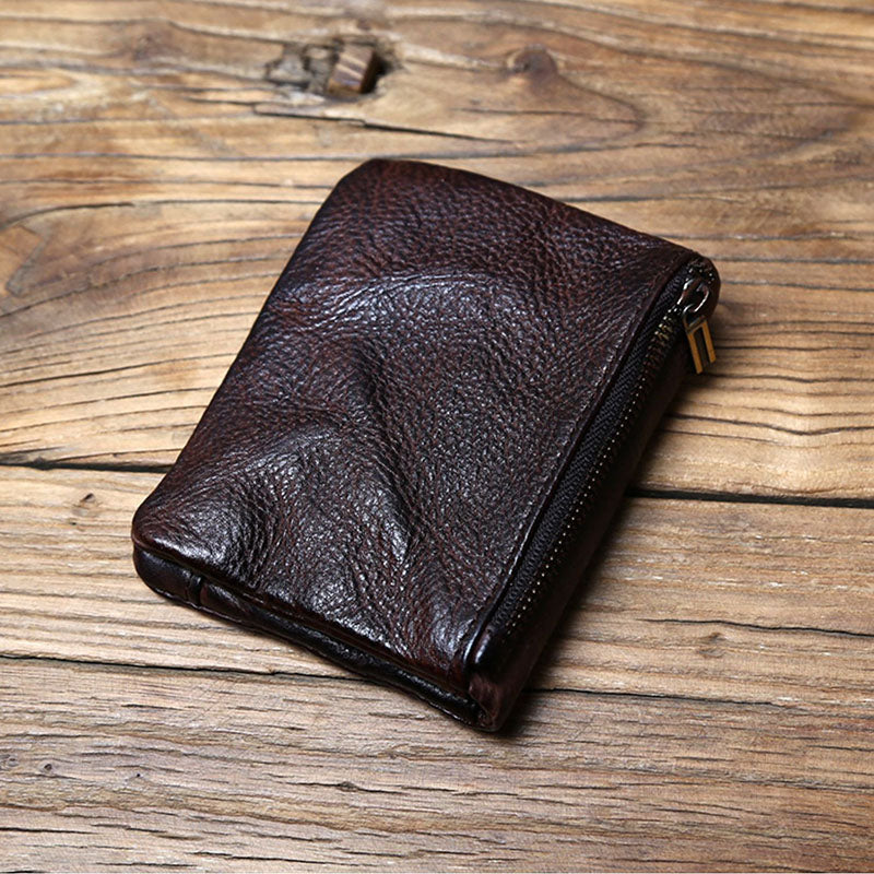 Retro Genuine Leather Handmade short Wallet