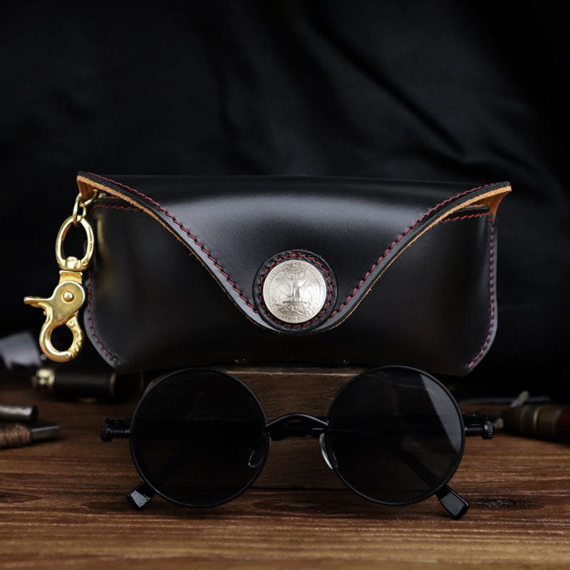 Retro Handmade Leather Glasses Case
