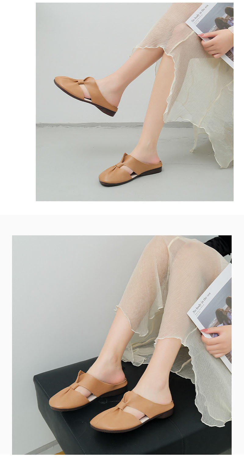 Casual Hollow out Pleated Slipper