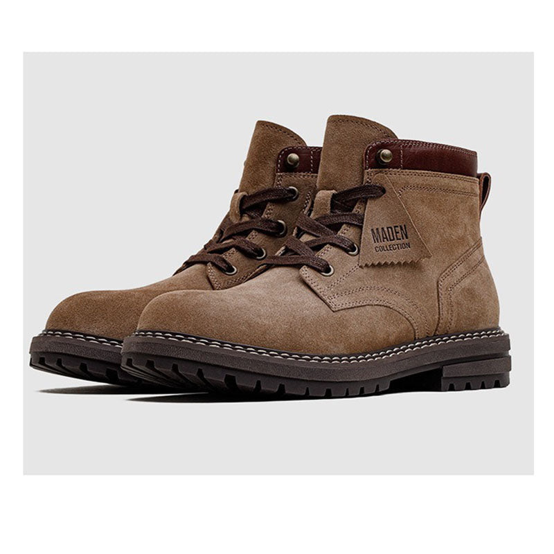 Retro Genuine Leather Middle Cut Martin Boots