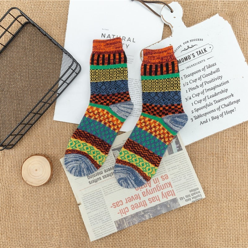 Men's Retro Ethnic Style Wool Socks（5 Pairs)