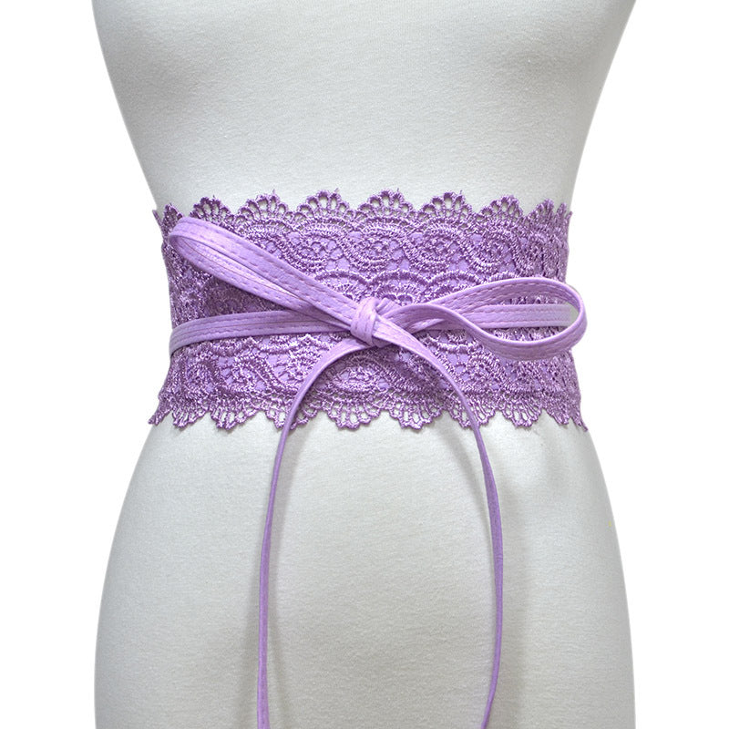 Lace Wide Waistband Decoration Belt