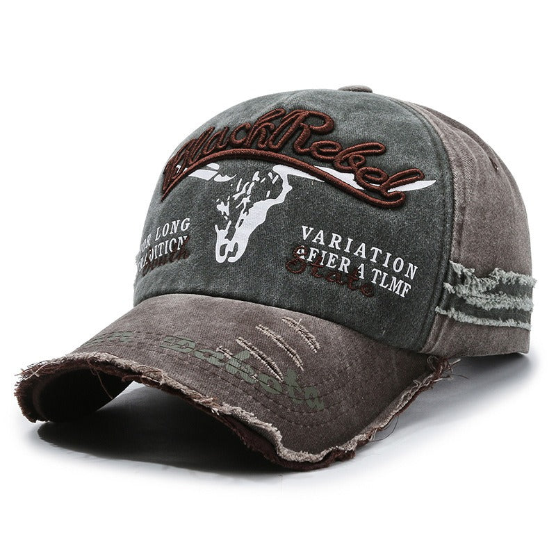 Retro Washed Embroidered Breathable Sun Hat Baseball Cap