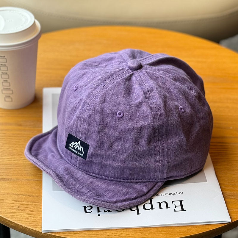 Retro Washed Cotton Flip Hat Packable Short Brim Baseball Cap