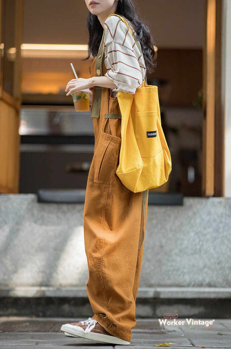 Vintage Casual Worker Style Overalls Jumpsuit