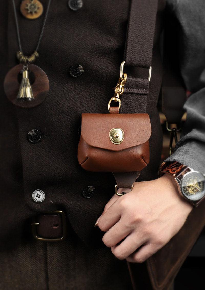 Retro Handmade Genuine Leather Portable Buckle Bag