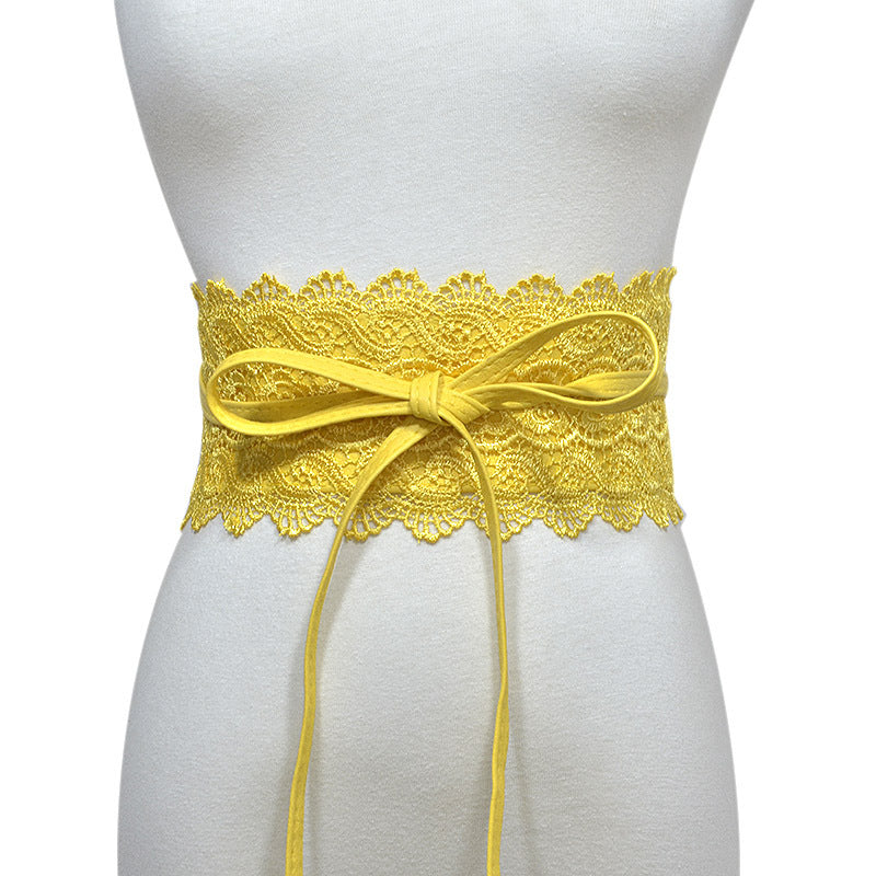 Lace Wide Waistband Decoration Belt