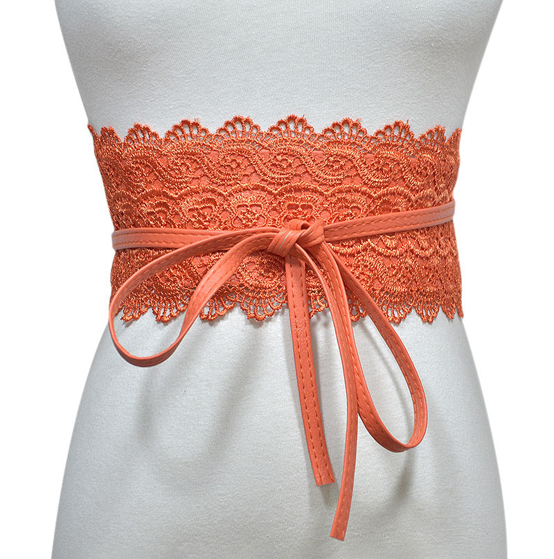 Lace Wide Waistband Decoration Belt