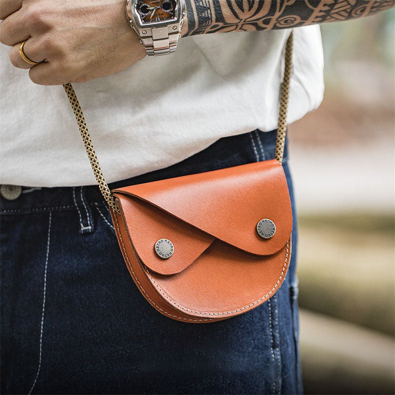 Retro Leather Saddle Bag Mini Crossbody Bag