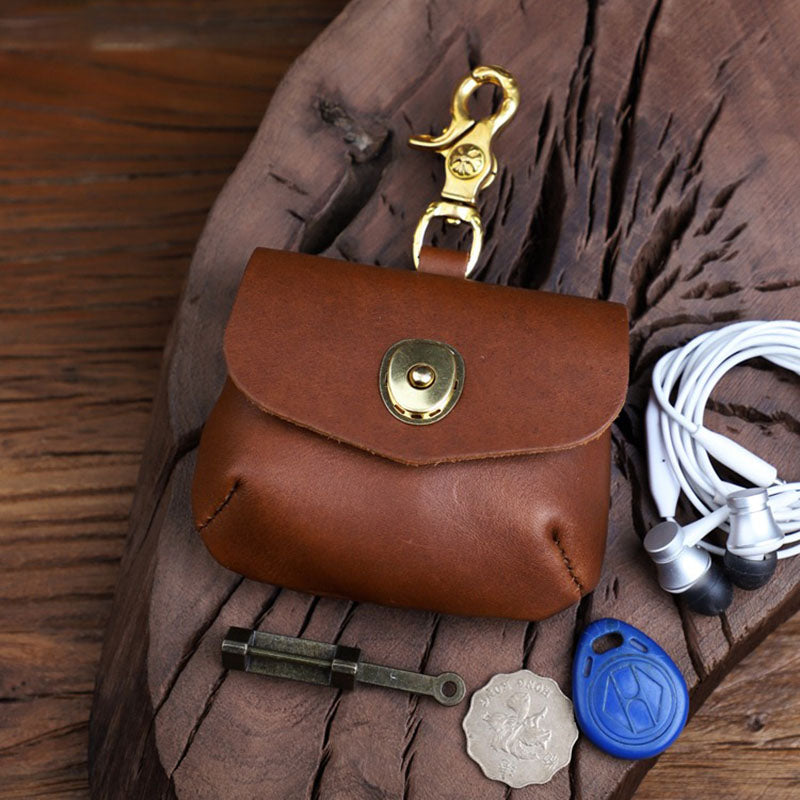 Retro Handmade Genuine Leather Portable Buckle Bag