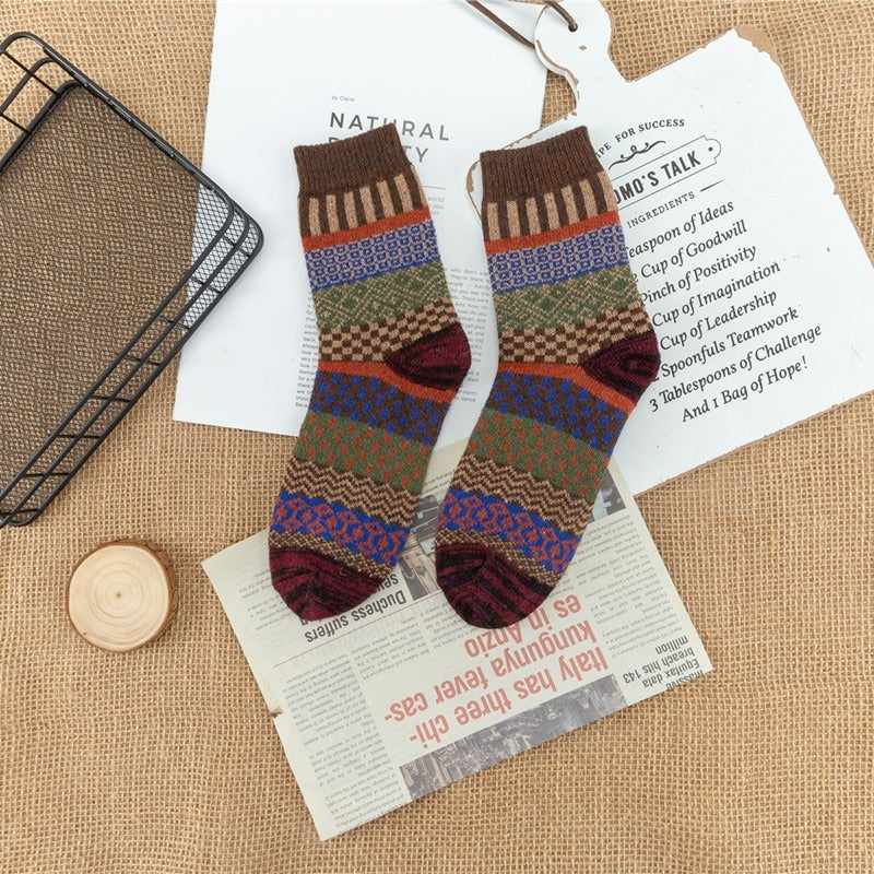 Men's Retro Ethnic Style Wool Socks（5 Pairs)
