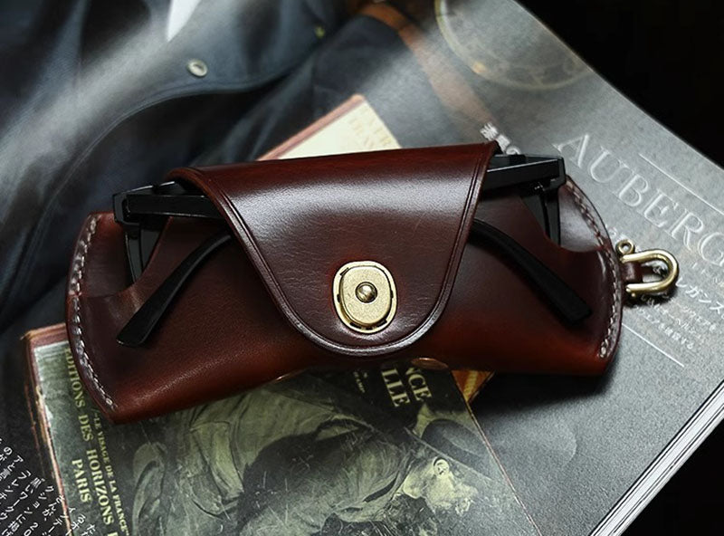 Retro Tanned Leather Glasses Case