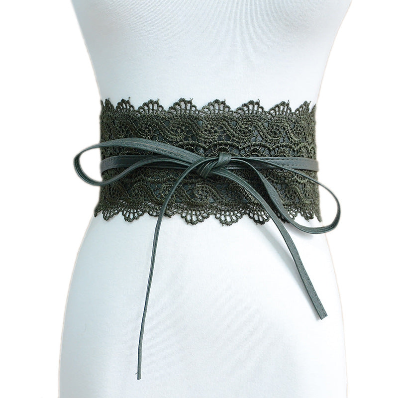 Lace Wide Waistband Decoration Belt