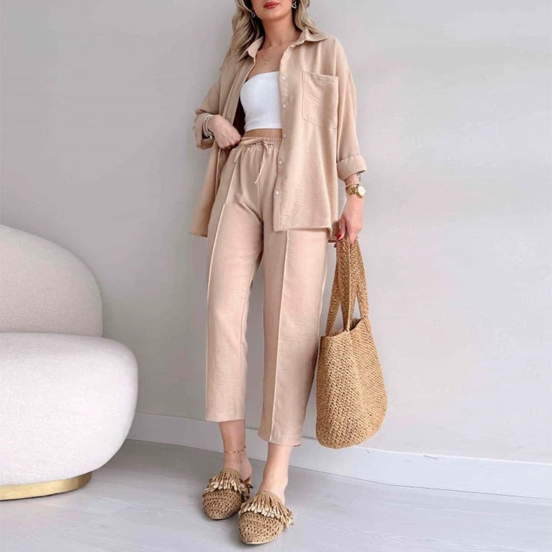 Casual Blouse Nine Sports Harlan Pants Two Piece Suit