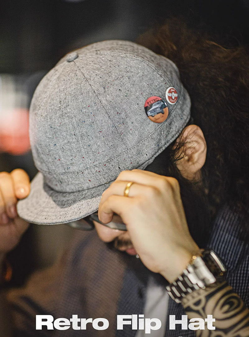 Retro Flip Hat Short Brimmed Baseball Cap