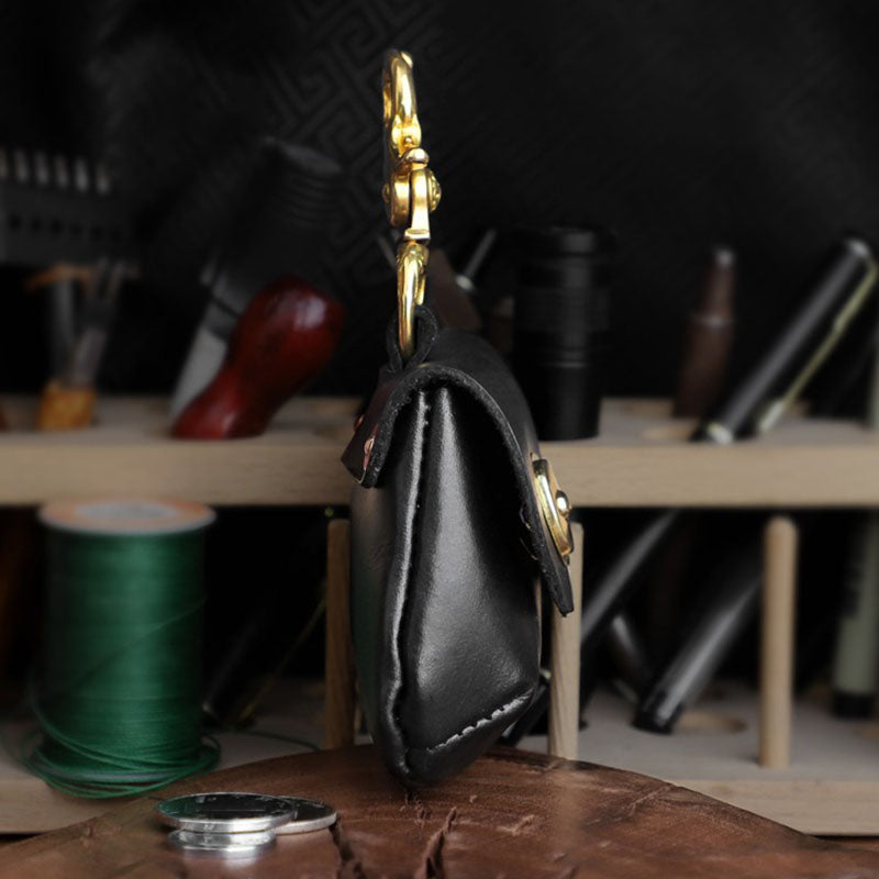 Retro Handmade Genuine Leather Portable Buckle Bag